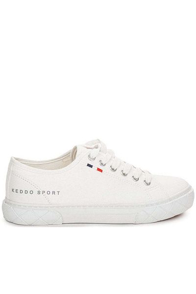 Keddo Denim White Flats Womens Shoes