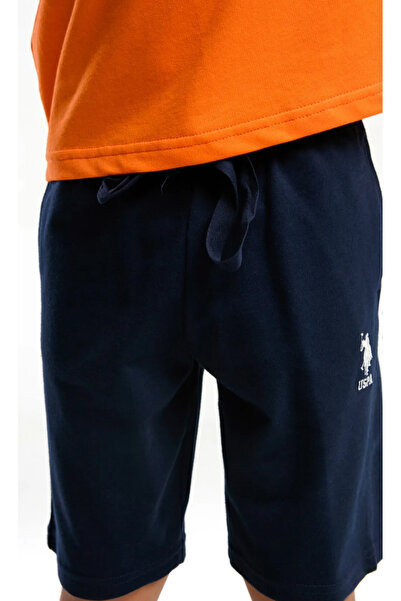 U.S. Polo Assn. Orange Licensed Bermuda Suit for Boy - 100% Algodon, 2025 Spring-Summer Collection