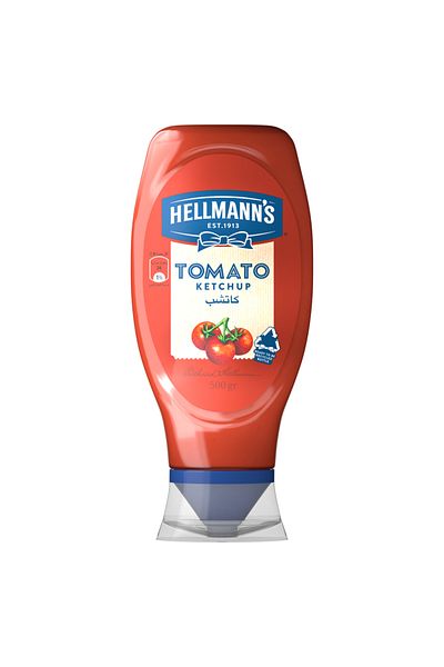 Hellmann's Tomato Ketchup, Classic Flavour, 100% Recycled Plastic Bottle, 500g
