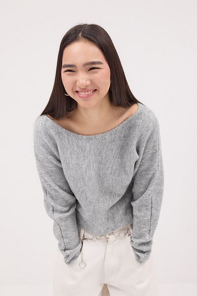 Addax Boat Neck Long Sleeve Knitwear Sweater K3444