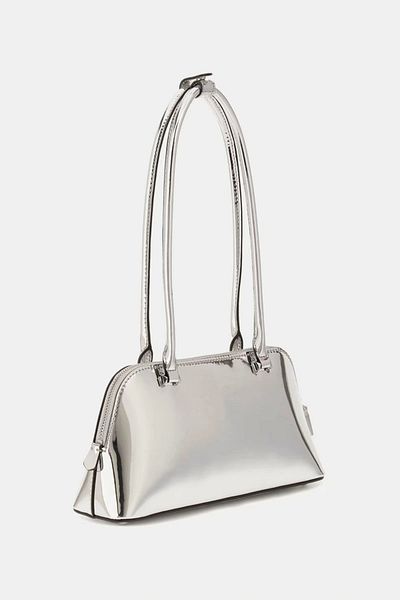 Guess Arnela Shoulder Satchel Women's Gray Shoulder Bag Hwmy9496080-Sıl