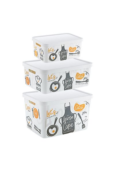 Smartware Catch You Patterned 3-Piece Box Set - Stafi (4,5-12-18 Lt)
