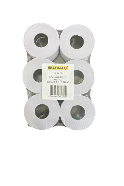 ekstrafix Motex 6600 Beyaz Etiket 1000' Li 12 Rulo ( 1,6* 2,3 CM )