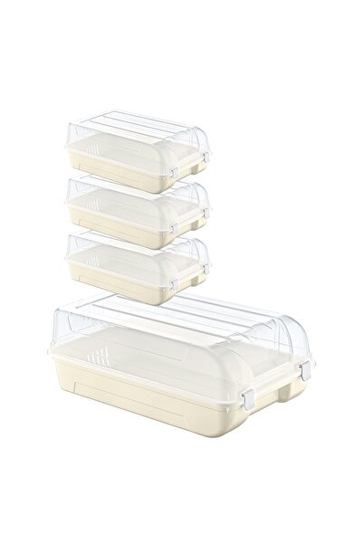 Smartware Комплект от 4 мъжки кутии за обувки Latte