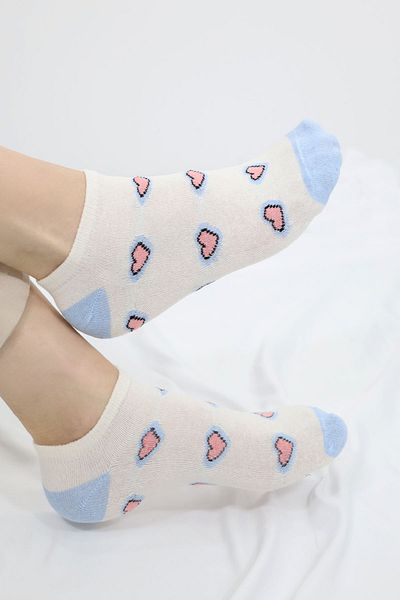 KRAL SOCKS Дамски чорапи до глезена (6 чифта) Сладки сини къси чорапи с шарка на плюшено мече