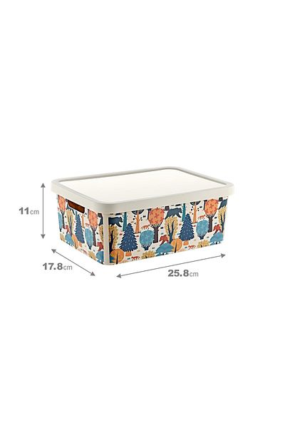 Smartware Stafi Patterned Multi-Purpose Box with Lid 4.5 lt