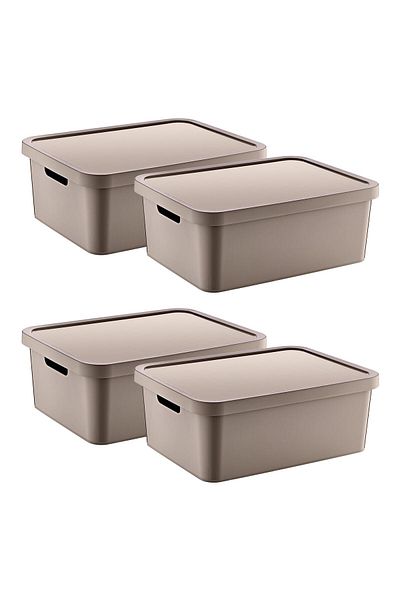 Smartware Terra 12 Lt - Set of 4 Stafi Multi-Purpose Box with Lid