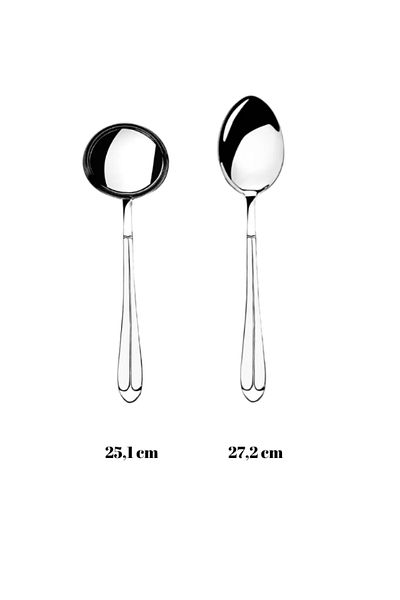 Nehir Saray Plain Serving Spoon Ladle 2 Piece Set