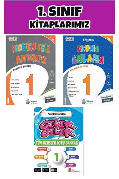 Üçgen Yayıncılık Üçgen 1.Sınıf 2.Dönem Problemlerle Matematik-Okuma Anlama-Gı...