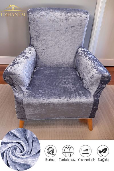 uzhanem Single Velvet Seat Cover - Armchair No Pilling