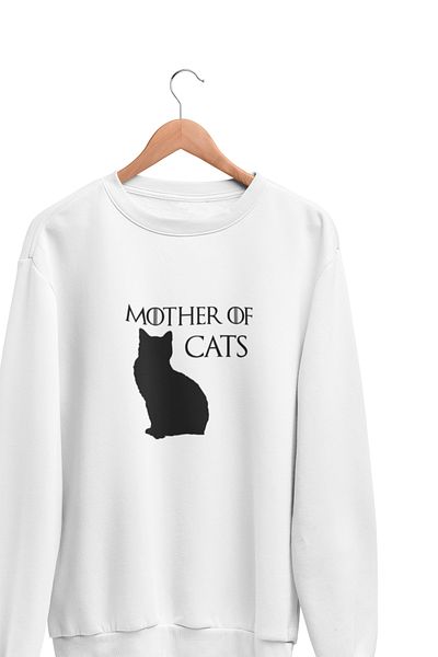 qoeuyl boutique Mother Of Cats Εκτυπωμένο Game Of Thrones Δώρο Διασκεδαστικό Unisex φούτερ με λαιμόκοψη