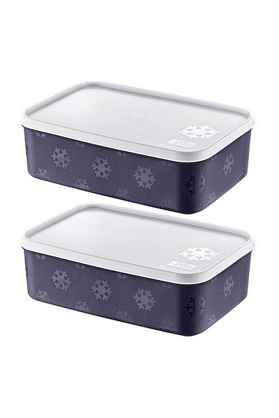 Smartware Navy Blue 1600 ml Set of 2 - No Frost Storage Container