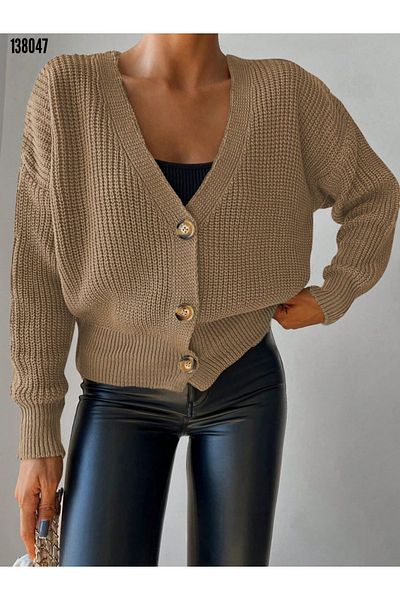 Kokosh moda Νέα σεζόν Γυναικεία μακρυμάνικη πλεκτή μπλούζα με κουμπιά V λαιμόκοψη