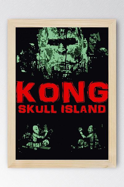 Saturn Επιτραπέζιο ζωγραφικής με κορνίζα Kong Skull Island - Ζωγραφική αφίσας ταινίας Skull Island