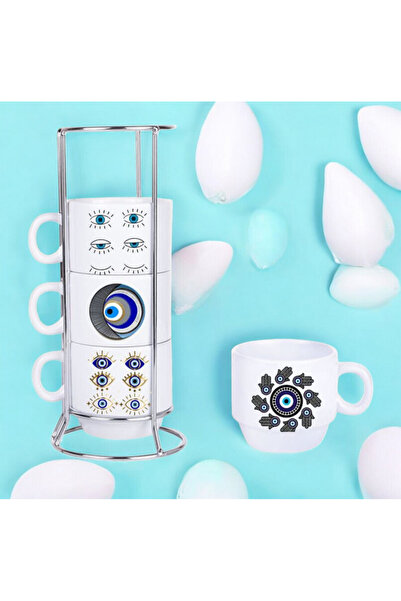 LADİJİTAL BASKI ÇÖZÜMLERİ Evil Eye Beaded Quadruple Hanging Cups