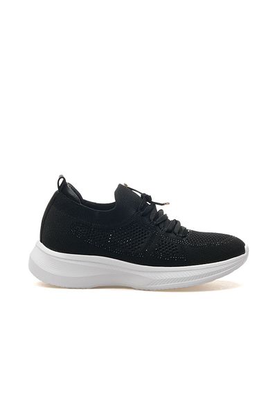 EGE GİYİM VE AYAKKABI 25Y308 Black Women's Stone Detailed Sneaker Casual Shoes
