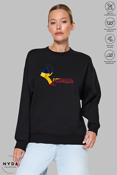 Nyda Collections Unisex duži rukav, majica bez kapuljače sa printom Rumezije,...