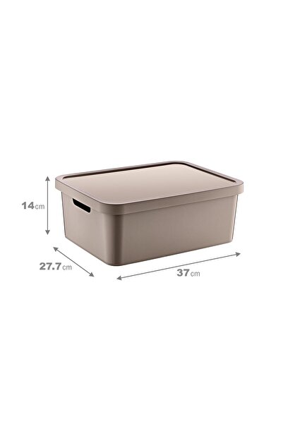 Smartware Set of 4 Stafi Multi-Purpose Box with Lid Terra 12 Lt