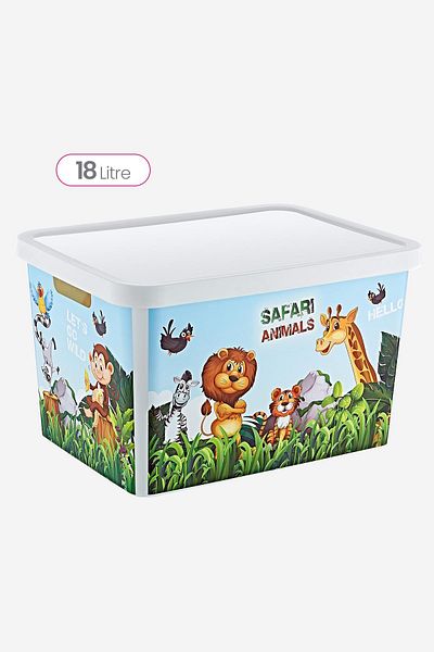 Smartware Stafi Patterned Multi-Purpose Box with Lid 18 LT