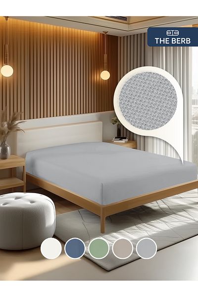 The Berb 100% Cotton |   Lakost Knitted Elastic Sheet |   Single/Double Fitted Sheet