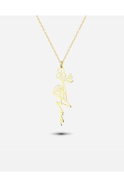 MEKS JEWELS Gümüş İsimli Şubat Ayı Doğum Çiçeği Kolyesi