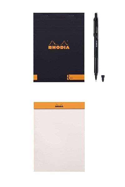 GLANCE Rhodia A5 Blackline 0.7 Versatil Tip Pen - 90Gr.70Yp No Clip Memo Pad