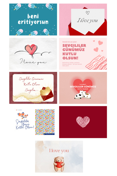 Matbaagraf Set de cărți poștale conceptuale pentru Ziua Îndrăgostiților 9 buc...