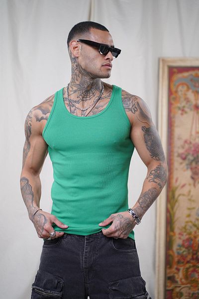 king brich Slim Fit Camisole Flexible Plain Men's Sports Athlete