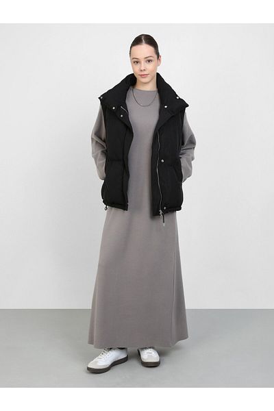 Benin Soft Textured Oversize Hijab Dress - Gray - Benin
