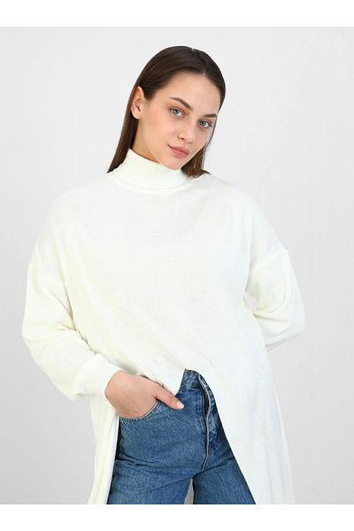 Por La Cara Knitwear Tunic - Bone Detailed - Por La Cara