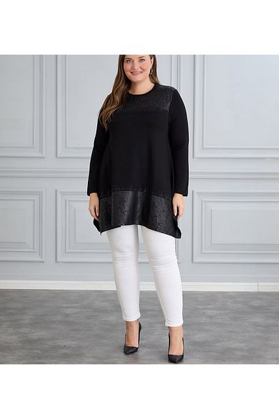 Serra Women's Black Stone Large Size Tunic