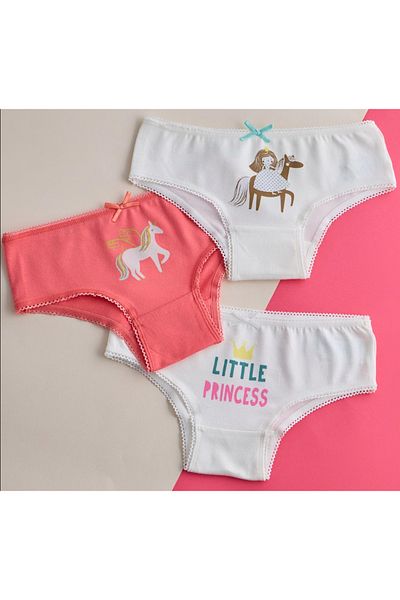 Katia&Bony Girl's Ecru Polka Dot Slip - Pack of 3