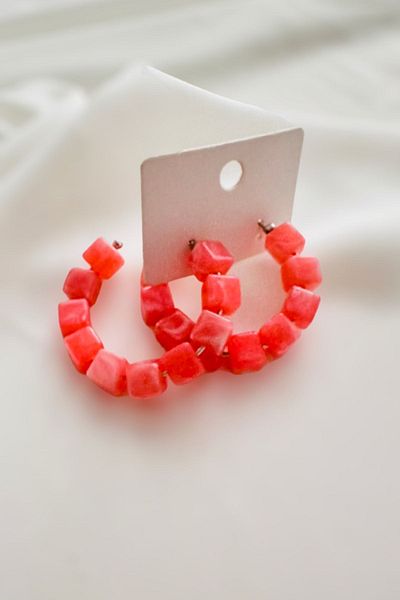 PETEK AKSESUAR Acrylic Hoop Earrings - Stylish and Comfortable