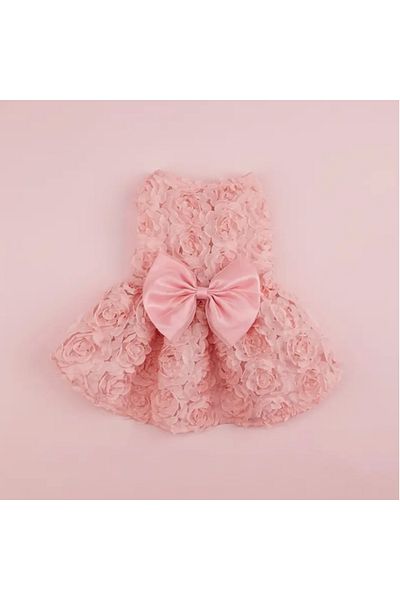 Proxy Paws Satin Bow Rose Motif Dog Birthday Special Occasion Dress