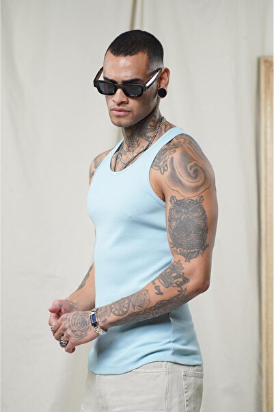 king brich Slim Fit Camisole Flexible Plain Men's Sports Athlete