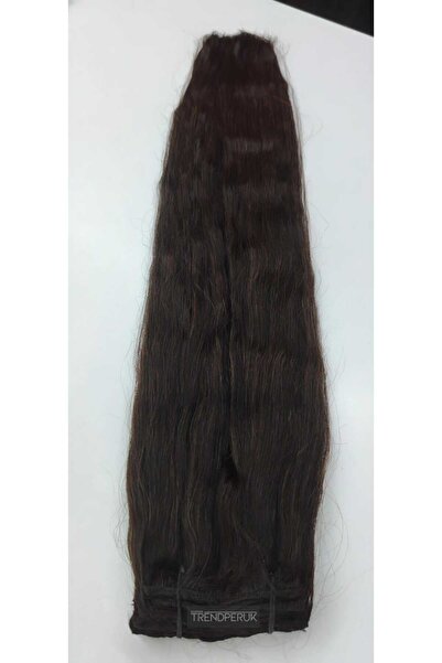 Nurdan Trend Peruk Gerçek Saç 8 Parça Çıtçıt Set 150 gr. 70 cm Natürel Renk