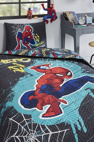 Özdilek Spiderman Street Single Disney Licensed Fitted Sheet Quilted Children's Duvet Cover Set