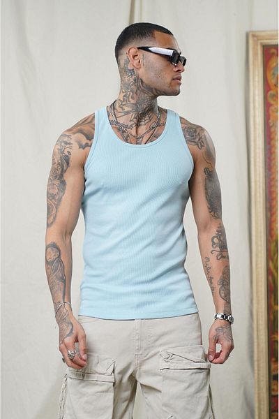 king brich Slim Fit Camisole Flexible Plain Men's Sports Athlete