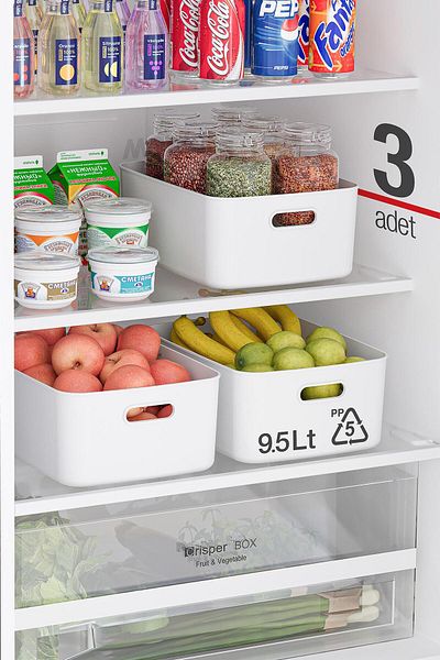 Mowo Home 9.5 Lt Freezer Box - 3-Piece Fridge with Storage Box, Organizer and Organizer