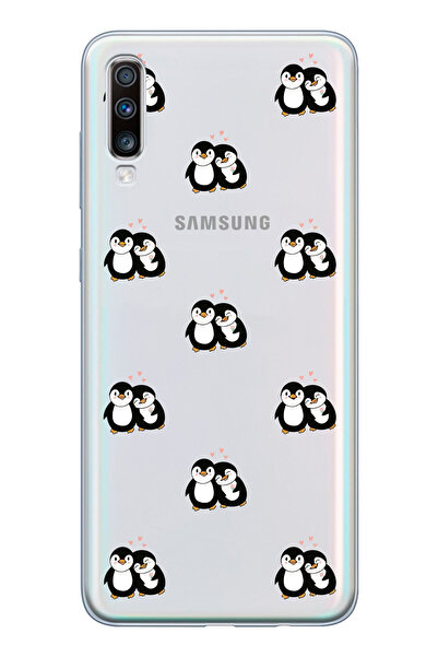 moonset Samsung Galaxy A30S/A50/A50S Uyumlu Penguenler Tasarımlı Baskılı Şeff...