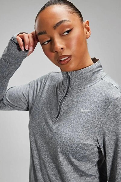 Nike Gray Quarter Zip Dri-Fit Half Zip Women's Training Top
