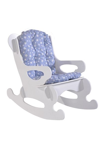 HOMS Scaun balansoar copii, Baby Puzzle Homs, alb/albastru, 40x70x65 cm, MDF