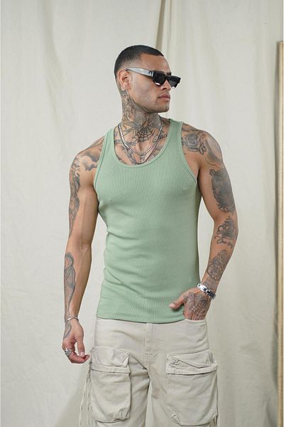 king brich Slim Fit Camisole Flexible Plain Men's Sports Athlete