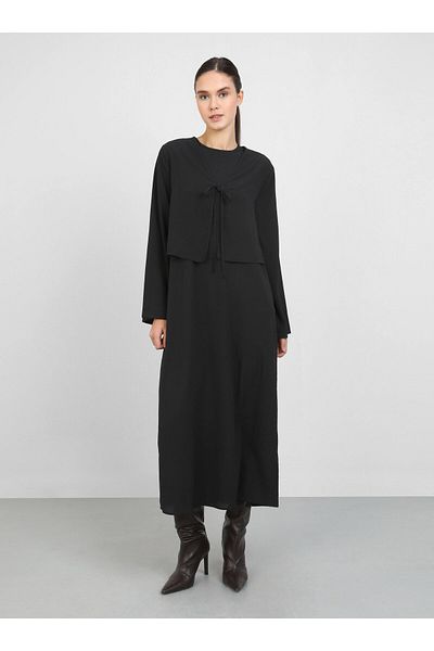 Refka Black Refka Cardigan and Dress Double Set