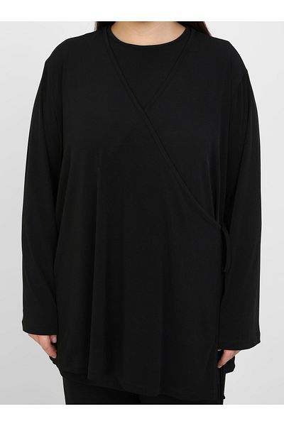 ALİA Double Breasted Closure Knitted Plus Size Set - Black - Alia
