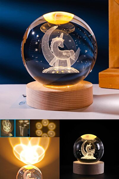 Genel Markalar Unicorn Temalı LED Işıklı Cam Küre: 7 Renk Seçeneğiyle Şık ve ...