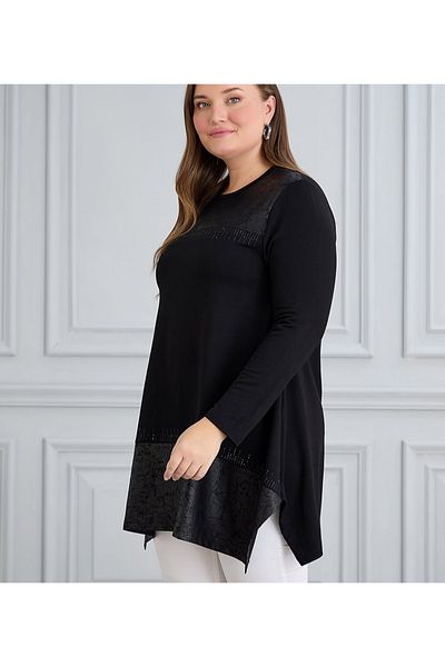 Serra Women's Black Stone Large Size Tunic