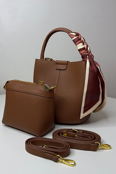 Mollycrush Stylish Handbag |   Women's Luxury Leather Special Design Shawl Detailed Two Separate Hand, Arm and Shoulder Bag Set