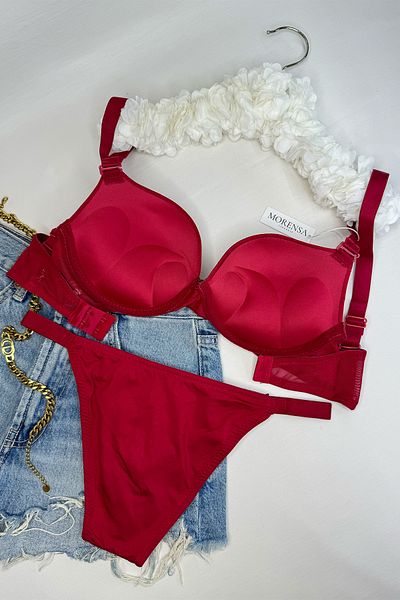 Morensa Ultra Support Double Padded Push up Bra Set - Red