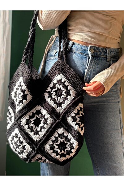 EHF LifeStyle EL ÖRGÜSÜ ÇANTA/ MOTİFLİ ÇANTA/ ÖRGÜ ÇANTA/ OMUZ ÇANTA